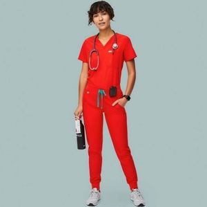 FIGS FIONLITE Awesome Red Scrubs - M